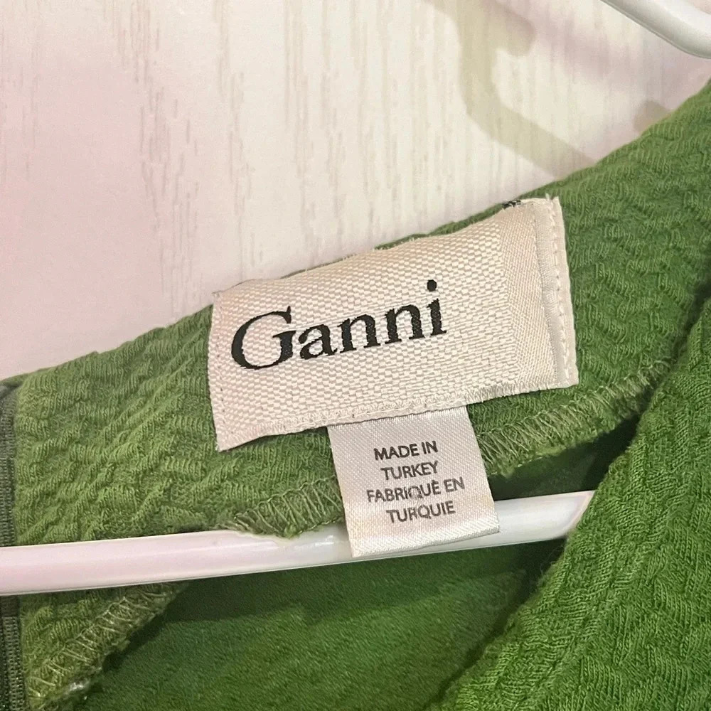 Final Price Anthropologie GANNI Green Textured Knit Drop Waist - Picture 7 of 9